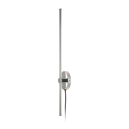 JONATHAN Y 27.25" Chrome 1-Light Modern Integrated LED Wall Sconce, Minimalist Plug-in Adjustable Bar Lamp for Bedroom Living Room, Dimmable Iron