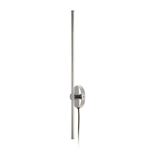 JONATHAN Y 27.25" Chrome 1-Light Modern Integrated LED Wall Sconce, Minimalist Plug-in Adjustable Bar Lamp for Bedroom Living Room, Dimmable Iron