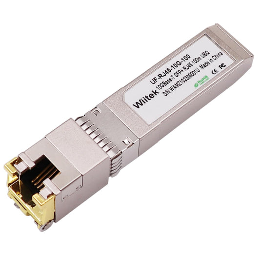 Wiitek 100 Meters, 10Gb SFP+ to RJ45 Modules, 1G/2.5G/5G/10GBase-T Ethernet Copper to SFP+ Transceiver for Ubiquiti UF-RJ45-10G, Plugin 10Gb SFP+