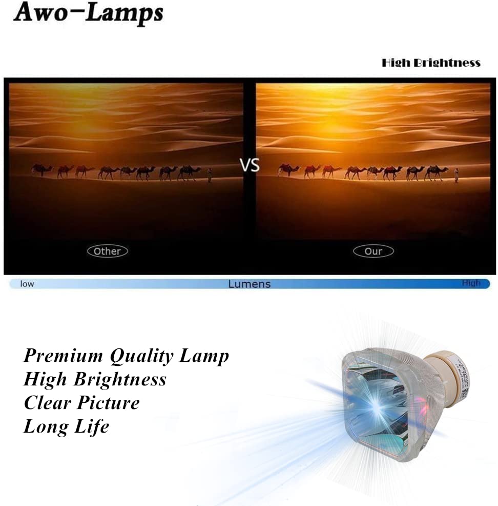 AWO Original UHP225W Lamp Bulb for LMP-H220,LMP-E221,LMP-E220,LMP-D214 for Sony