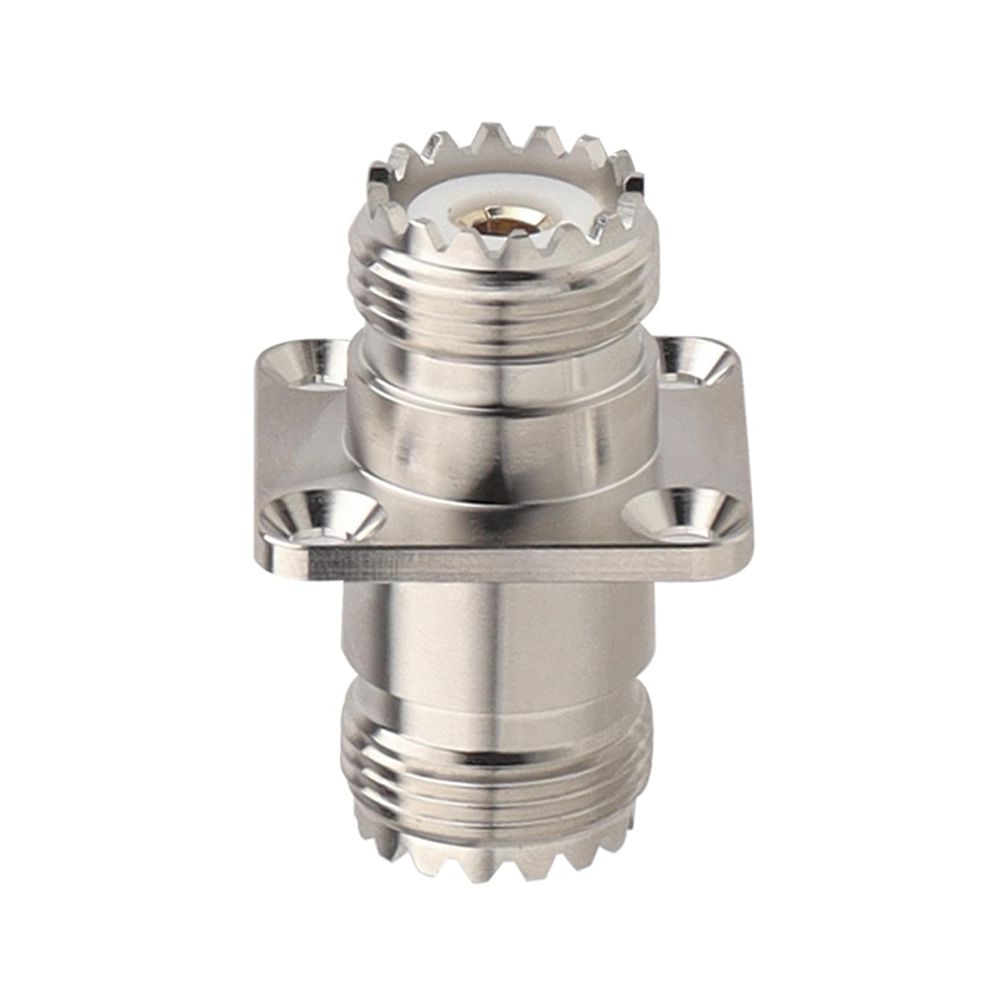 MOOKEERF 3 Pack SO239 Connectors SO239 4-Hole Flange Panel Chassis Mount Adapter UHF Female to Female SO-239 Bulkhead Connector for PL259 Male Plug