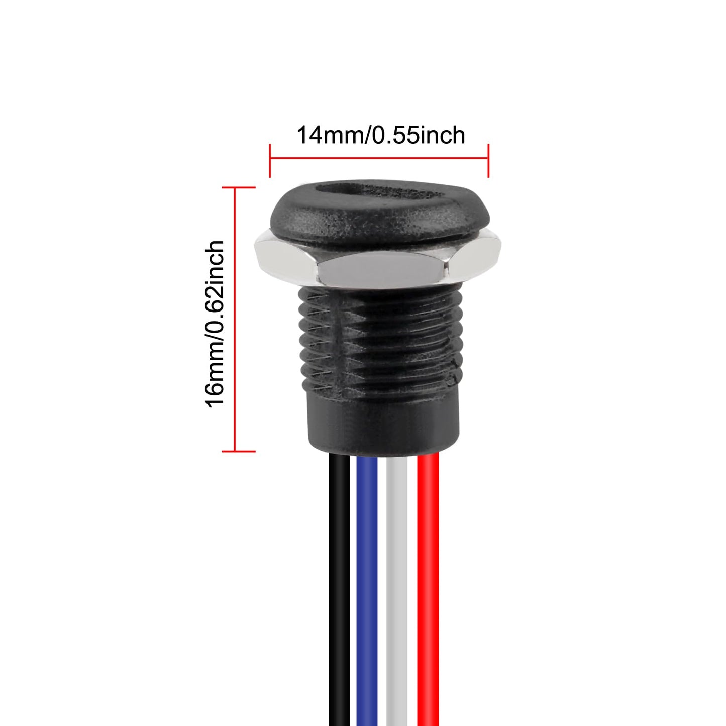 5Pcs 4Pin Charging Socket Female Mount Connector Adapter USB Type-C Port Charging Interface Socket Female Type C 3A with Waterproof Cover Cap Jack