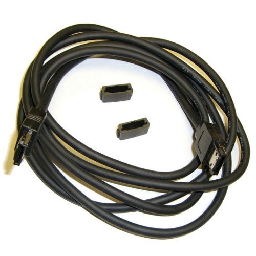 Premium External Round Serial ATA II (E-SATA II) 300Mb/s Cable w/ Metal Latch Black 6ft