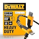 DEWALT Lightning to USB C Cable - Reinforced Braided Cable for Lightning - Charger Cord Compatible with iPhone - Apple Compatible Charging Cable……