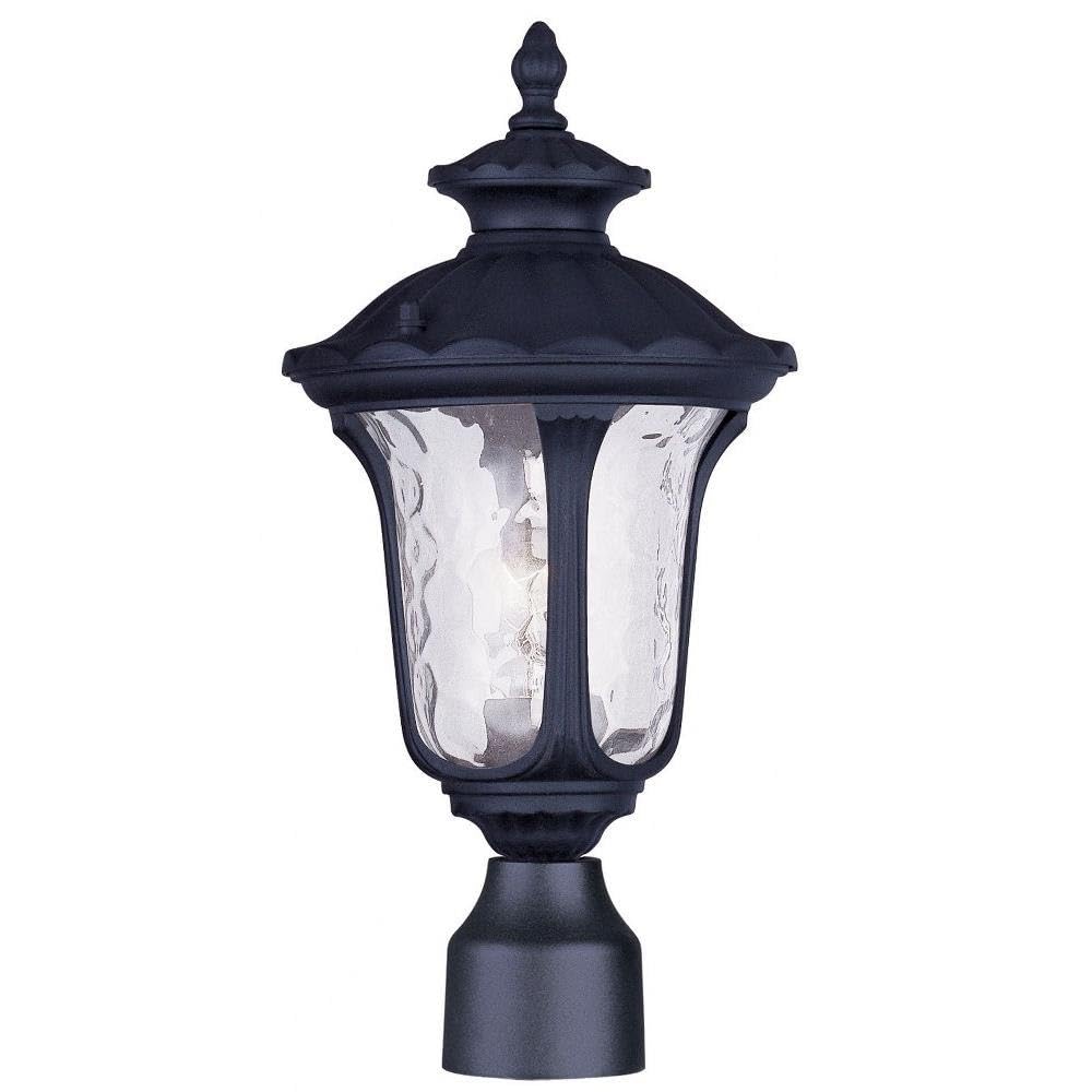 Livex Lighting 7848-14 Oxford 1-Light Outdoor Post Top Light, 15.5" h x 7.25" w, Black