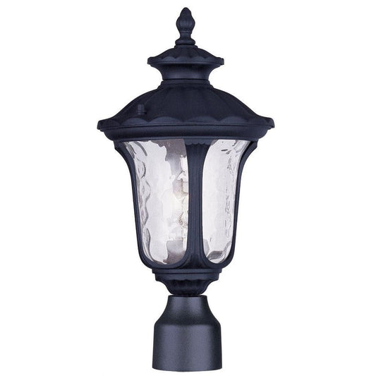 Livex Lighting 7848-14 Oxford 1-Light Outdoor Post Top Light, 15.5" h x 7.25" w, Black