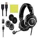Audio Technica ATH-M50X STS-USB StreamSet Streaming Headset Bundle with 3ft Extension Cable 3.0 and Instrument Polishing Cloth - Podcast Headphones…