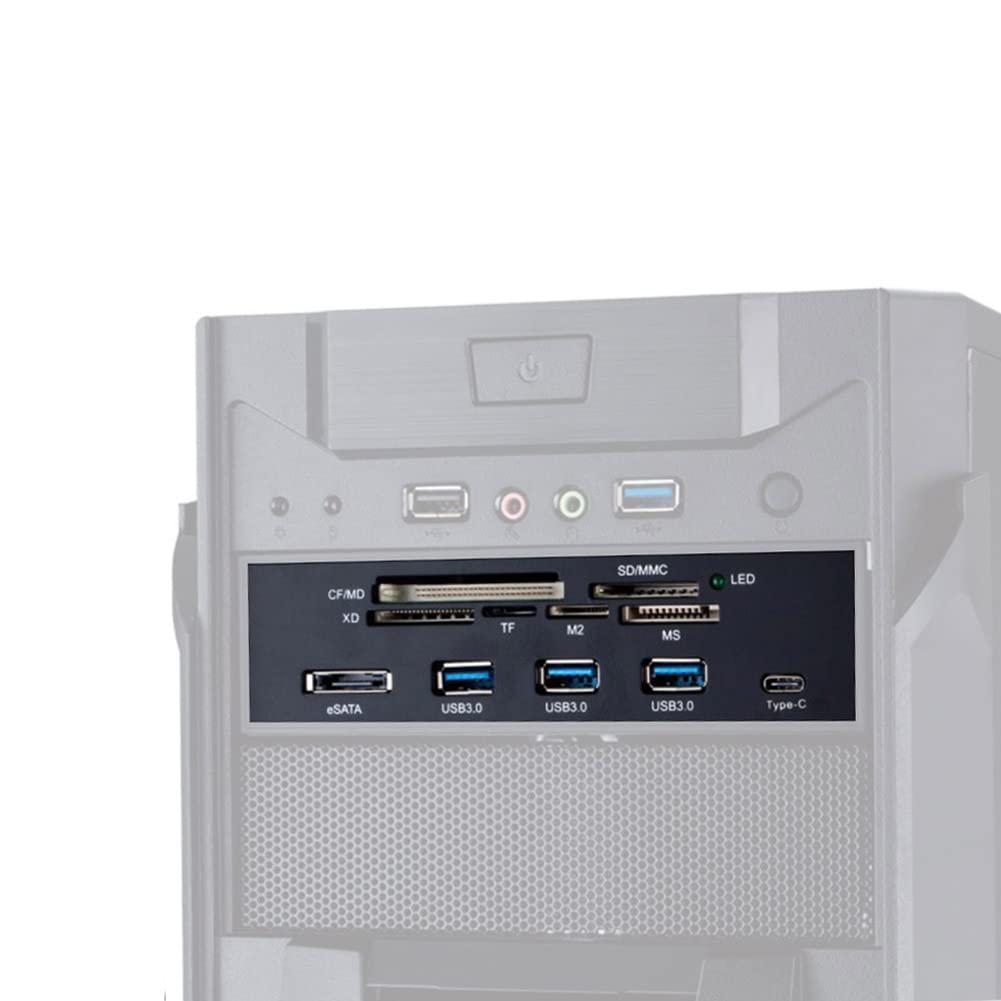 Internal Card Reader 5.25inches High Speed Front USB 3.0 Interface Multifunction Internal Card Reader Dashboard PC Front Panel,Equipped with eSATA