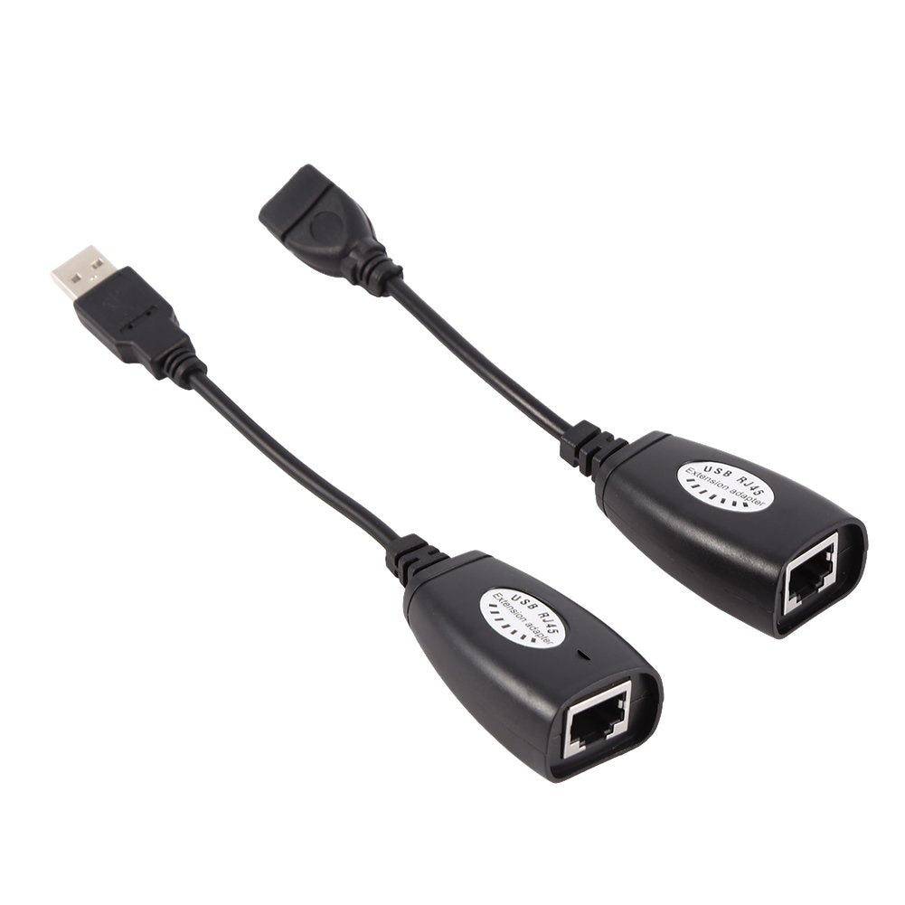ASHATA USB 2.0 to RJ45 Ethernet Extension Adapter, Up to 150ft, Ideal for USB Cameras, Printers, Web Cameras, Keyboard, Mouse Extensions