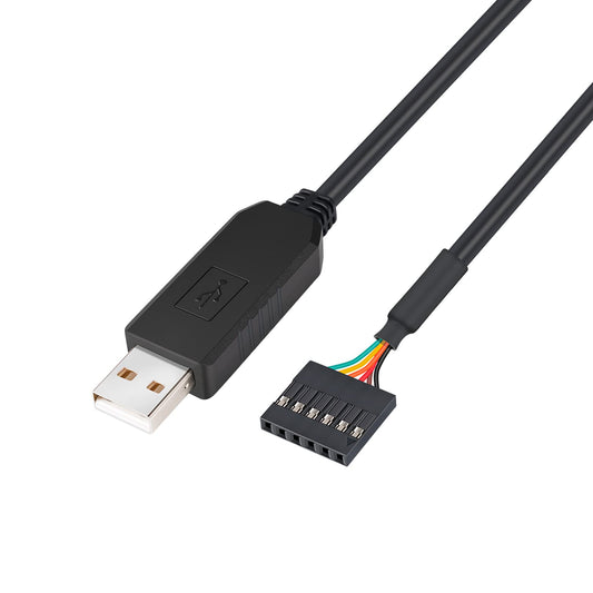 DTECH USB to TTL Serial 5V Adapter Cable with FTDI FT232RL Chip 6 Pin 0.1 inch Pitch Female Socket Header UART IC Windows 11 10 8 7 Linux MAC OS (6ft
