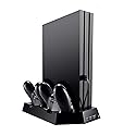 OSTENT Dual Controller Charger Cooling Fan USB Hub Vertical Stand for Sony PS4/Slim/Pro Console