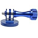 NovelGoal CNC Aluminium Small Tripod Mount Adapter with Thread Screw for HD Hero 13 9 8 7 6 5 4 Session 2 3 Action Cameras (Blue Set)
