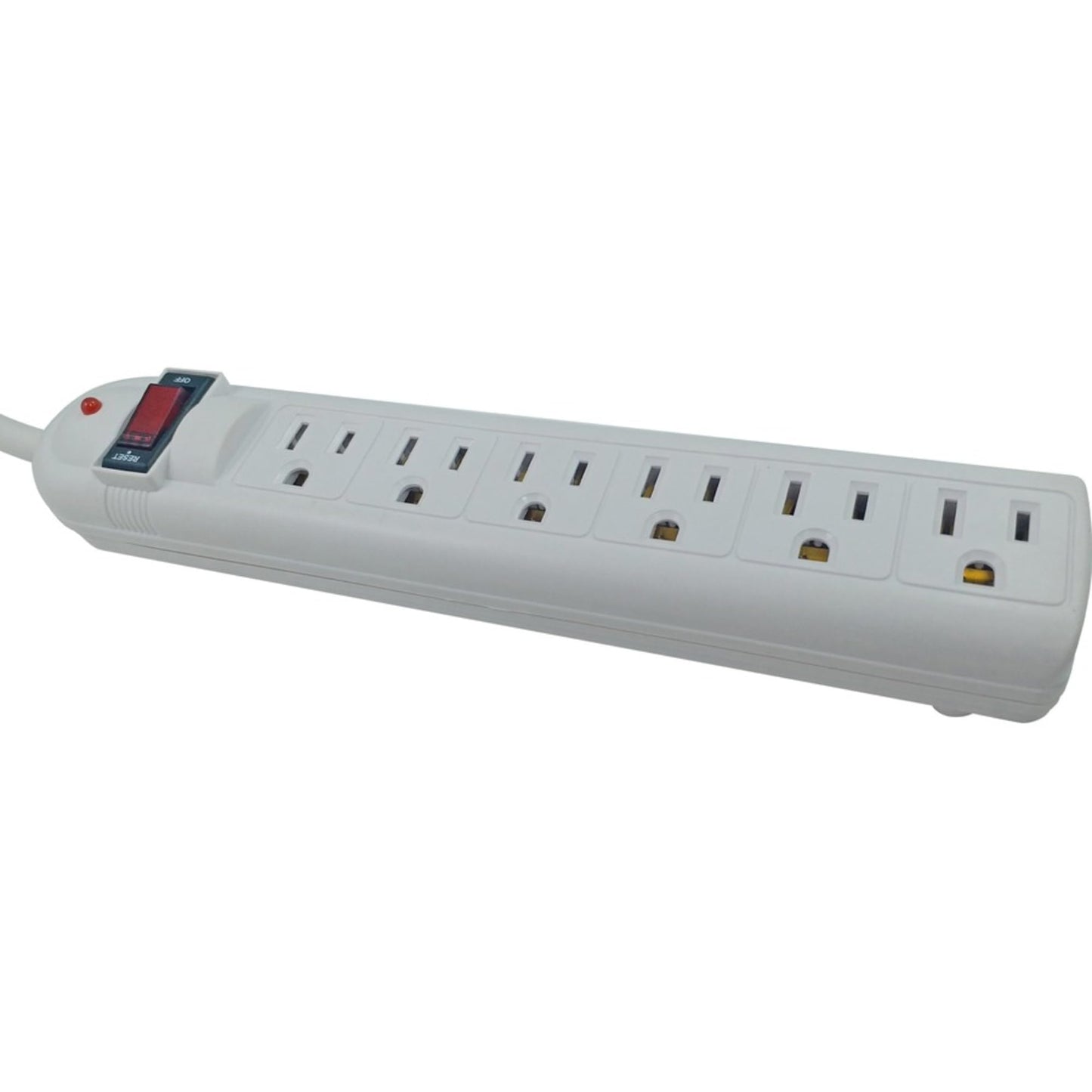 Strip Surge Protectors,1080 Joules,6 Outlets,15', Light Gray