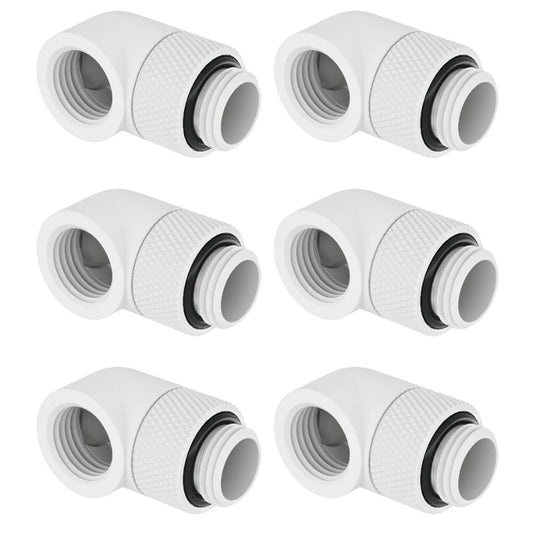 greenDracaena Dracaena.io 6 Pack G1/4" 90° Rotary 360° Swivel Fitting, Male to Female Extender Adapter for PC Water Cooling Loop, Computer Liquid
