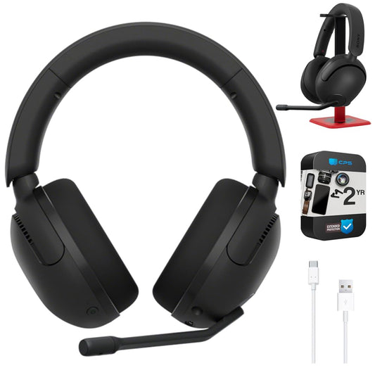 Sony WHG500/B INZONE H5 Wireless Noise Cancelling Gaming Headset, Black Bundle with Deco Gear Pro Audio Headphone Stand, 6 Foot USB-A to USB-C Cable…