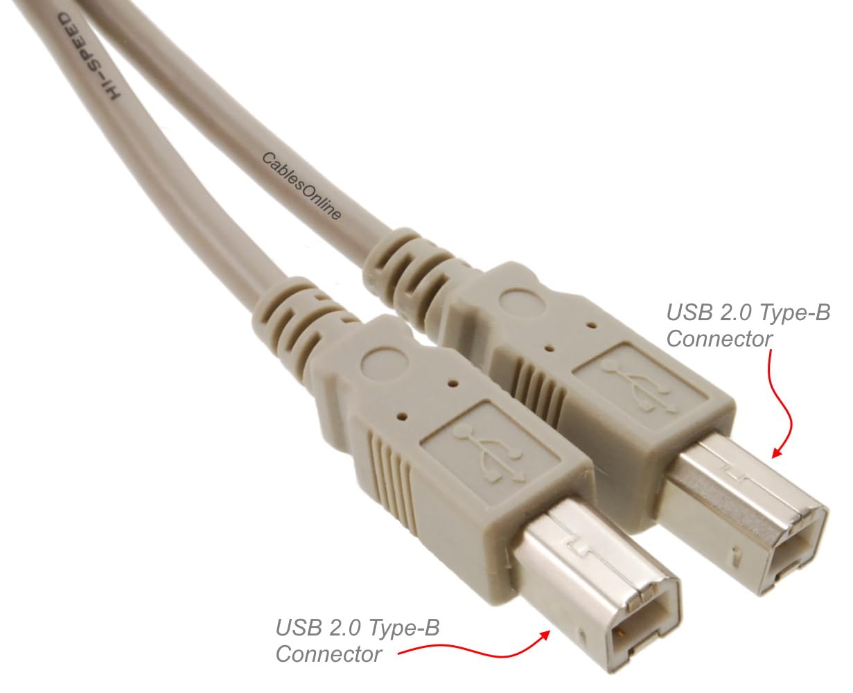 CablesOnline 6ft USB 2.0 Type-B Male to Type-B Male Hi-Speed Cable, USB2-BB06