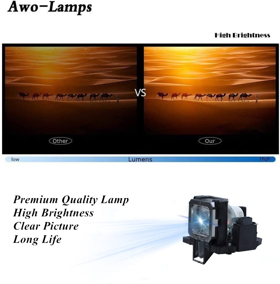 AWO Original NSHA230W Lamp Bulb for PK-L2312UG/PK-L2312UP/PK-L2313UG/PK-L2313UP with Housing for JVC