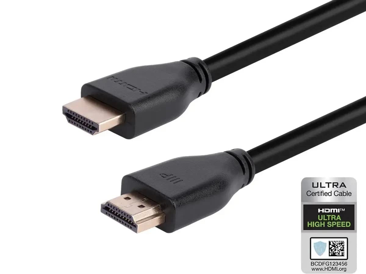 Monoprice 8K Certified Ultra High Speed HDMI Cable - HDMI 2.1, 8K@60Hz, 4K@120Hz, 48Gbps, HDR, VRR, CL2 in-Wall Rated, 20ft, Black