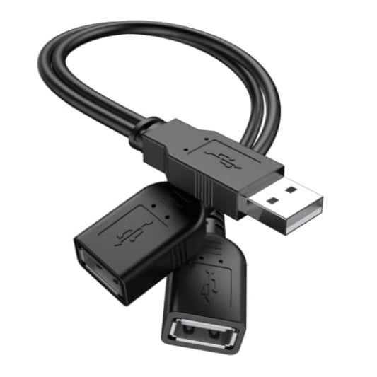 ?2025 Upgraded? USB 2.0 A Male to 2 Dual USB Female Jack Y Splitter Hub Power Cord Extension Adapter Cable(Not Supporting CarPlay and Android Auto)