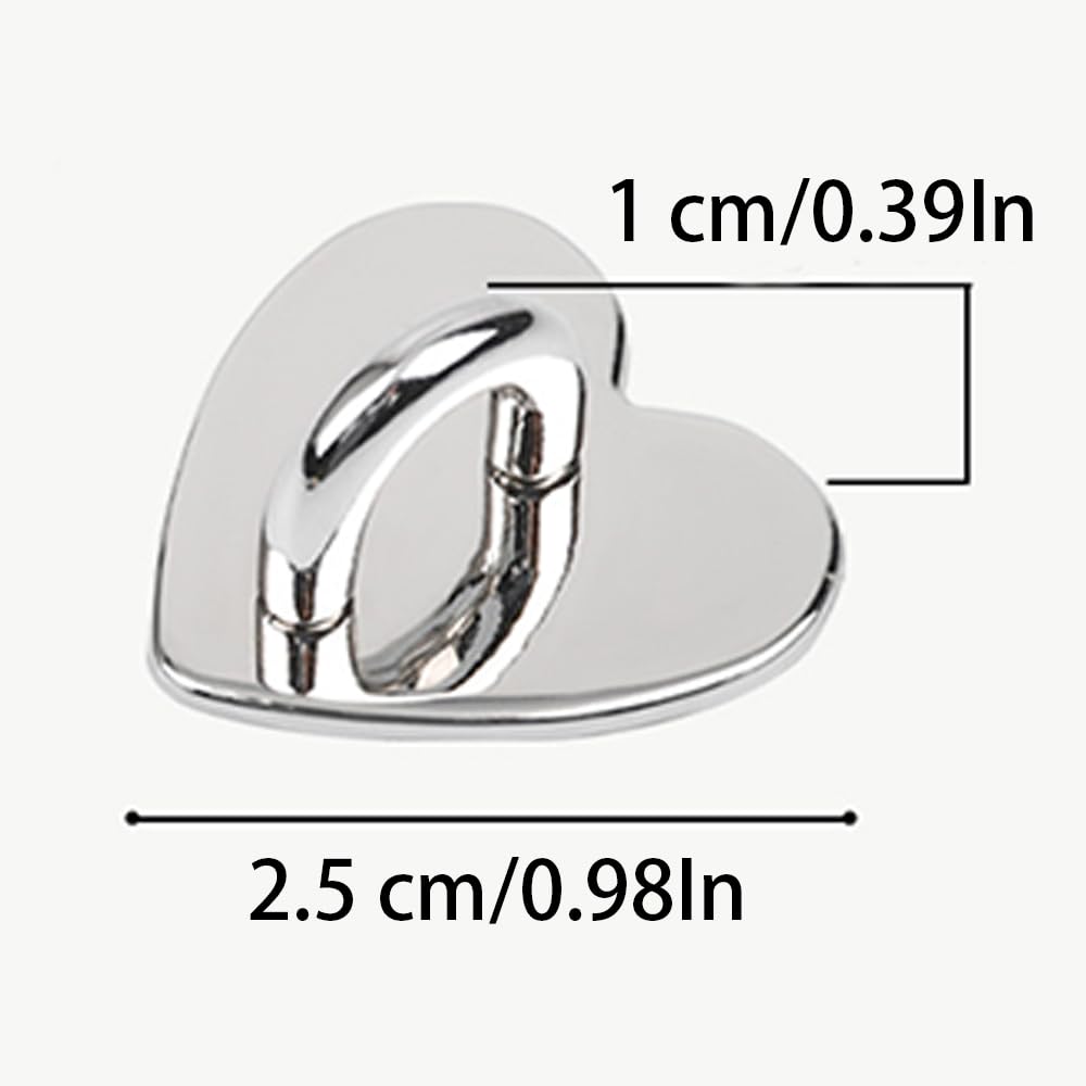 Wvapzwr 12Pcs Phone Charm Hook,Finger Ring Loop Stand for DIY Hanging, Heart Phone Holder,Adhesive Phone Finger Grip Loop Stand Metal Phone Charm