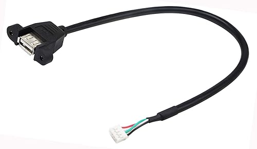 zdyCGTime Panel Mount USB 2.0 A Cable USB A Female to 4 pin Female Dupont Motherboard USB Header Cable (30cm/12inch)