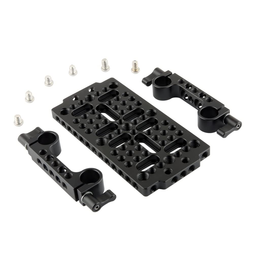 NICEYRIG Camera Cheese Plate Kit with 15mm railblocks Universal for DSLR Rail System