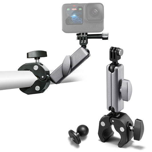 Clamp Camera Mount, Bike/Bicycle/Motorcycle Handlebar Mount for DJI Osmo Action 6/Action 5 Pro/4 3/Osmo Nano/Hero 13 12 11 10 9 8 7/Insta 360 X4 X5