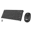 Arteck 2.4G Wireless Keyboard and Mouse Combo Ultra Compact Slim Stainless Full Size Keyboard and Ergonomic Mouse for Computer/Desktop/PC/Laptop