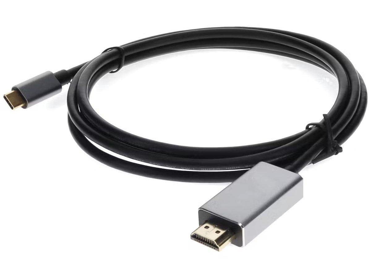 AddOn 1.8m USB 3.1 Type (C) Male to HDMI (4K) Male Black Adapter Cable with Aluminum Housing