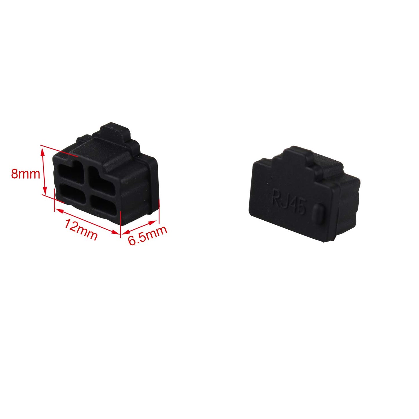 Futheda 15PCS Silicone Ethernet Hub Port RJ45 Anti Dust Cover Cap Protector Connector Plug Compatible with Computer TV Router Black