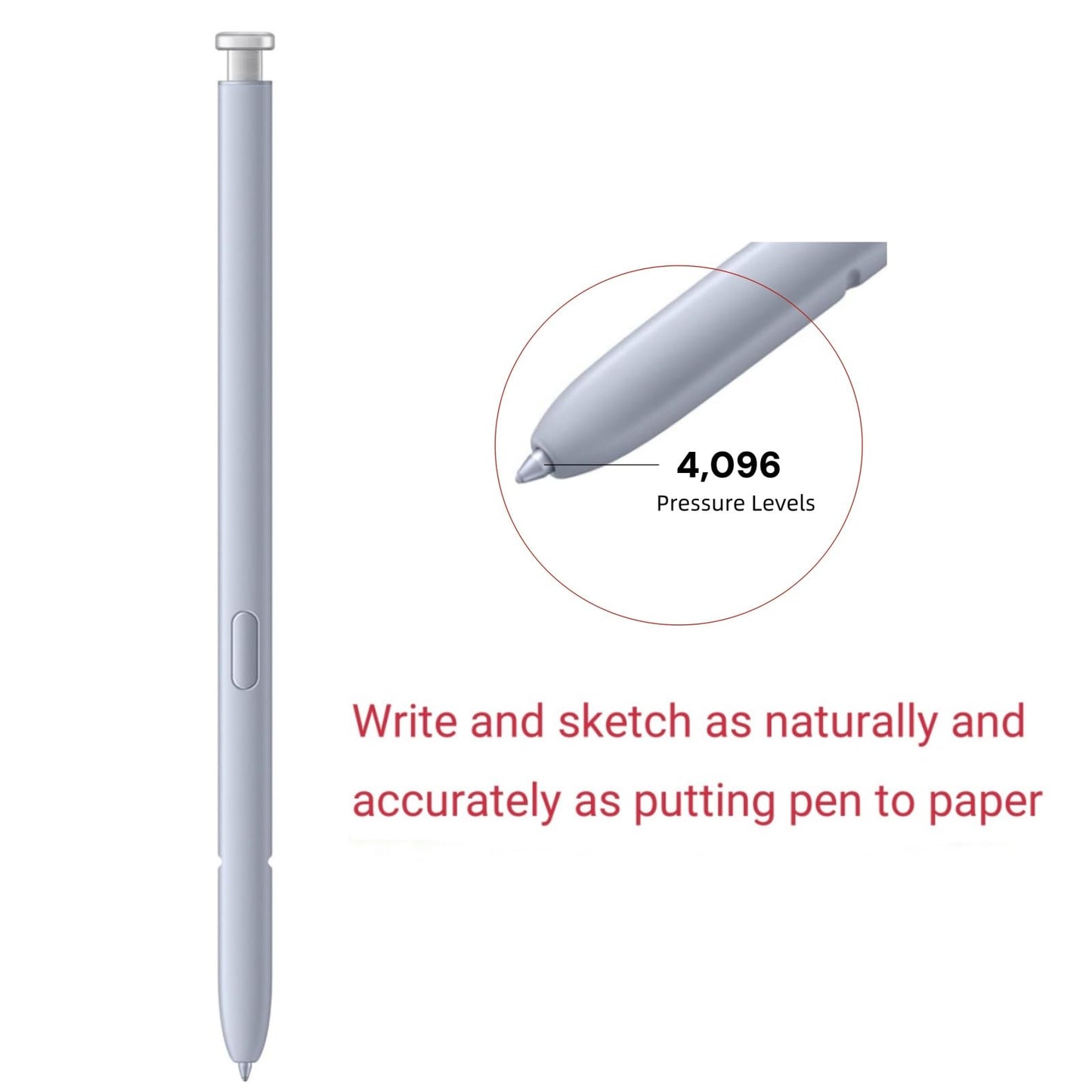 S25 Ultra S Pen Replacement for Samsung Galaxy S25 Ultra Stylus Pen, Light Silver S Pen for S25 Ultra Pen with 5 PCS Tips/Nibs Replacement (Light