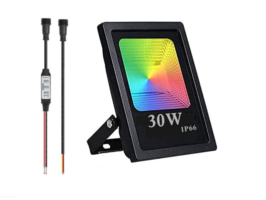 JIAANDA RGB Flood Lights,30W high Power WS2811 Full Color Smart Flood Light, RGB addressable LED Pixel floodlight DC12-24V;IP66Waterproof