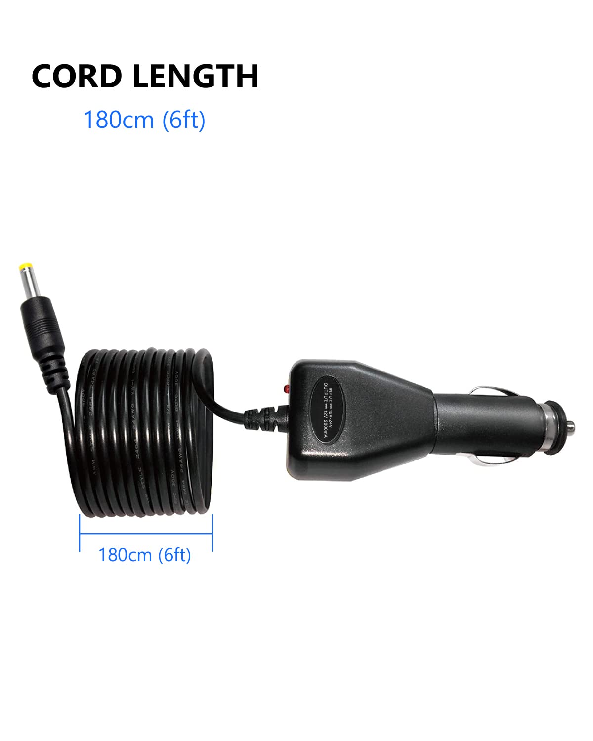 DC 12V Car Charger for Portable DVD Player, Replacement Car Cigarette Lighter Adapter Power Cord for Sylvania/DBPOWER/UEME/HDJUNTUNKOR/DRJ Portable