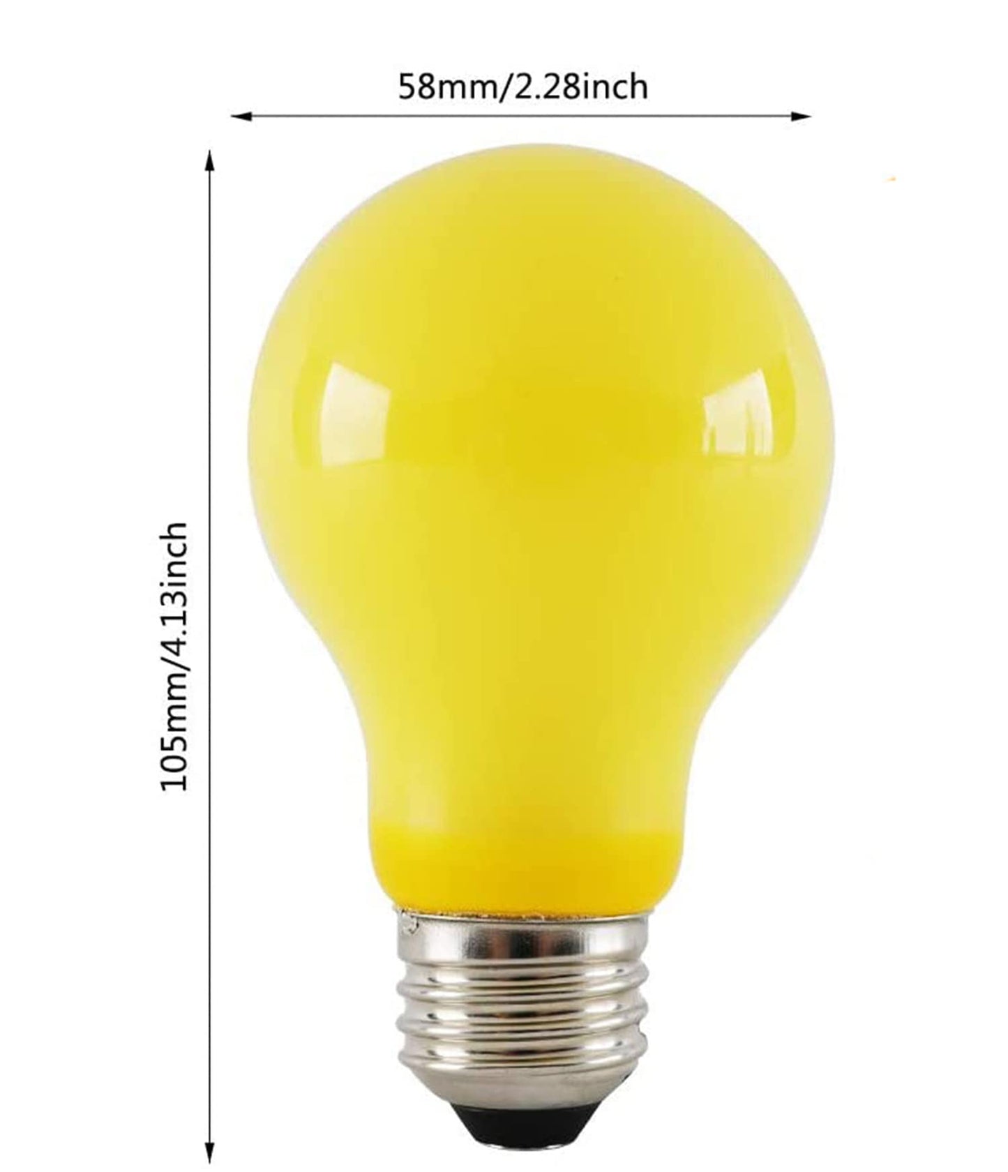 Qixivcom 4 Packs 3W A19 LED Bug Light Bulbs Yellow LED Bulbs E26 Outdoor Bug Light Bulb 25W Equivalent 2000K Amber Glow Bug Light Bulb Night Light