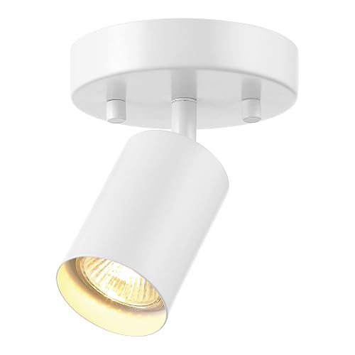 Globe Electric 1-Light Track Spotlight, Matte White, Pivoting Head, Dimmable, 57499