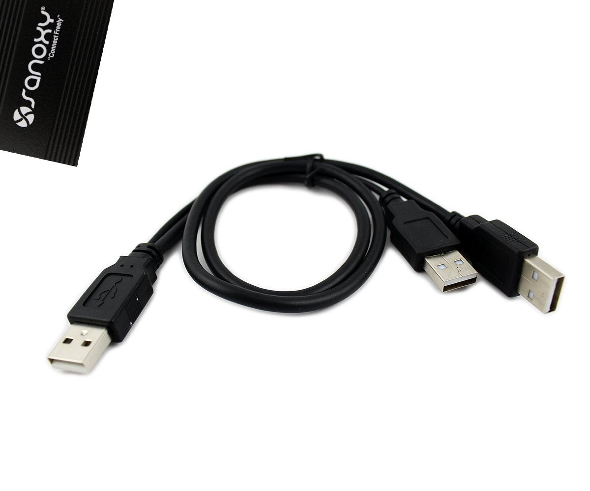SANOXY USB 2.0 External 2.5-Inch HDD Enclosure Case for Laptop, PC, Mac (SATA Black)
