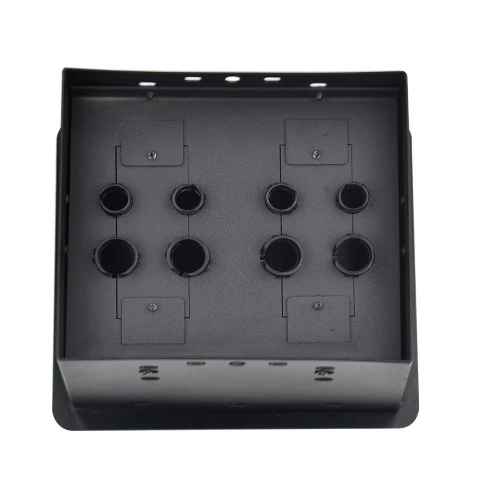 Tabletop Brush Cable Management Connectivity Box with 8 Grommet Holes for Conference Office (Black)