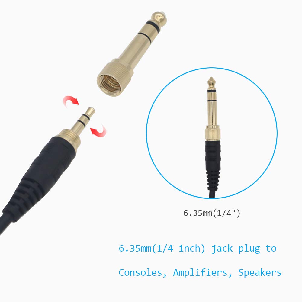 MJKOR Replacement Cable Compatible with Audio Technica ATH-M50x, ATH-M40x, ATH-M70x Headphones