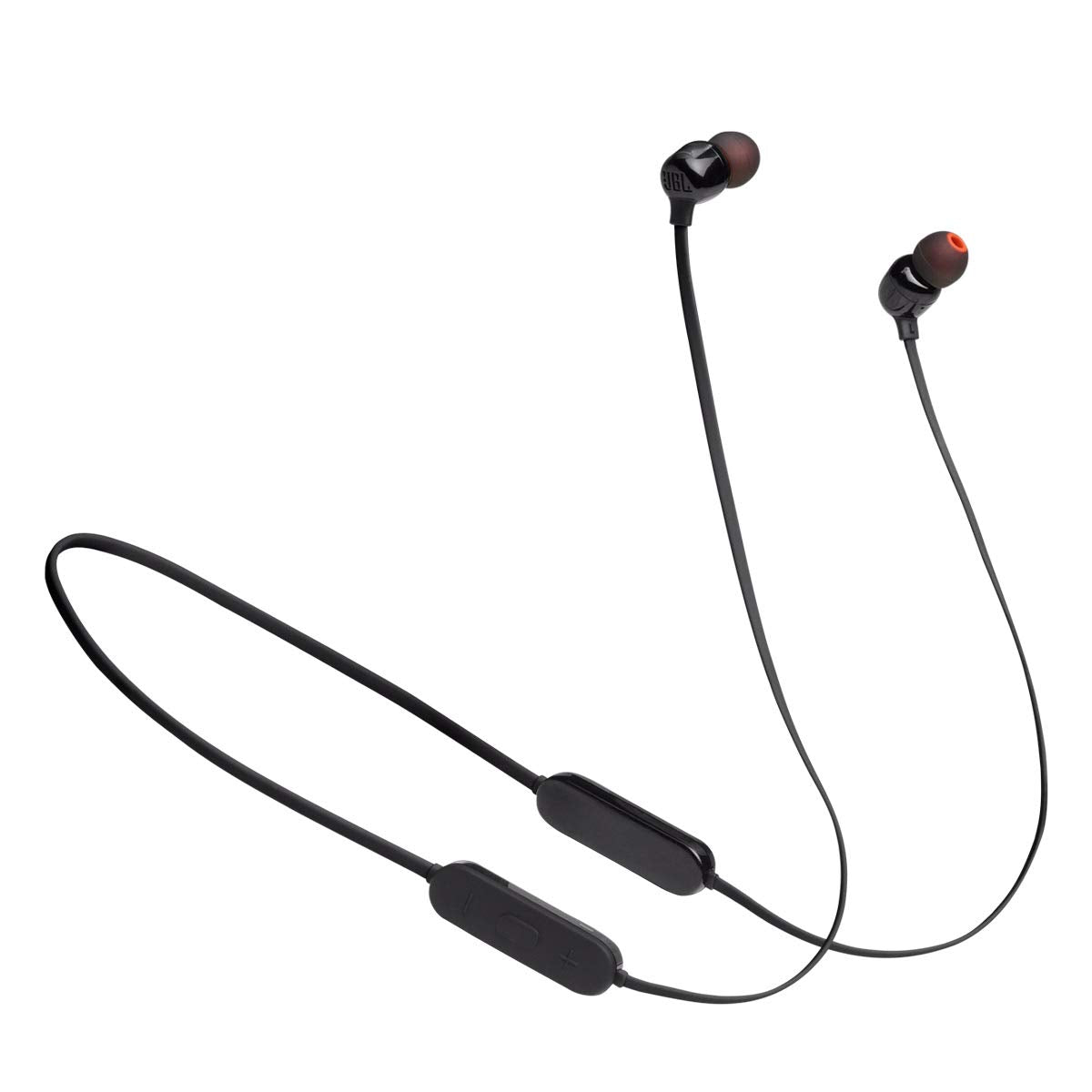 JBL Tune 125 - Bluetooth Wireless in-Ear Headphones with 3-Button Mic/Remote and Flat Cable - Black, Small (Renewed)