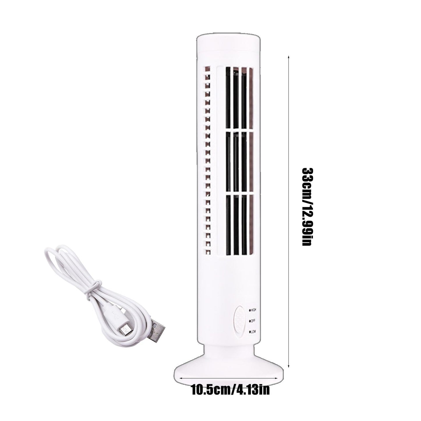 DISPRA Usb Powered Tower Fan Small Desk Strong Wind