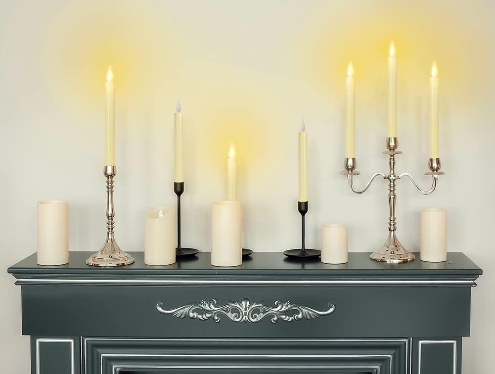 ShareMoon Window Candles Flickering Battery Operated with Remote and Timer, 9 Pack Electric Flameless Taper Candles with Magnetic Base for Christmas