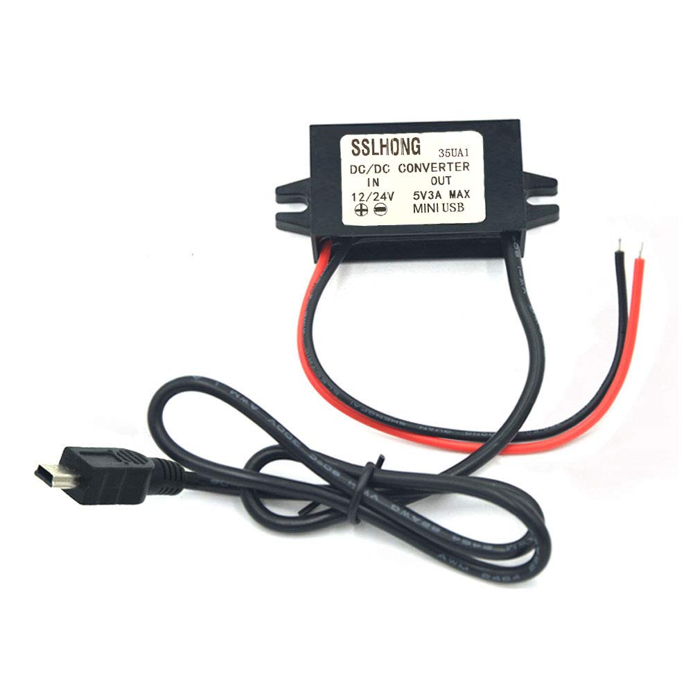 SSLHONG Mini USB DC 8-35V to DC 5V Step-Down Converter Buck Module 12V/24V to 5V 3A 15W Power Adapter