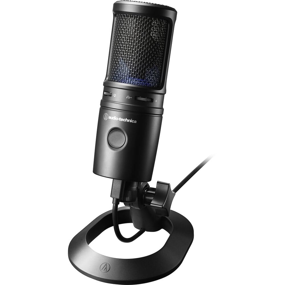 Audio-Technica AT2020USB-X Cardioid Condenser USB Microphone with Microphone Arm + Wind Screen Pop Filter + Cleaning Cloth (4 Items)