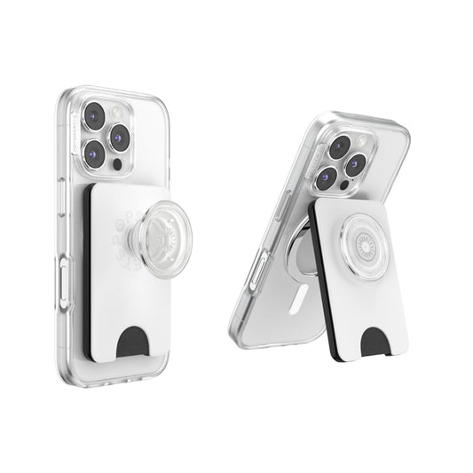 PopSockets Kick-Out Wallet for MagSafe, Adjustable Kickstand, Magnetic Stand - White