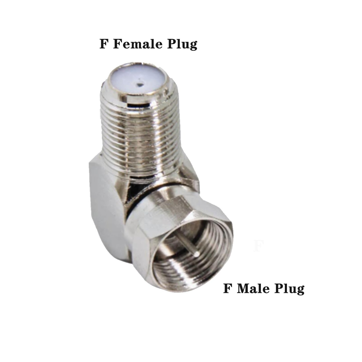 hrsyyl 90 Degree Coaxial Connector Right Angle F-Type RG6 Male to Female Coax Adapter for TV Coax Cable and Wall Plates