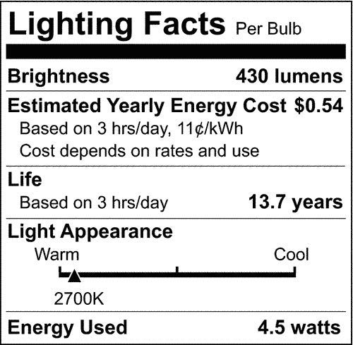 Satco S9580 4.5T10/LED/E26/27K/120V Warm White 6 Bulbs