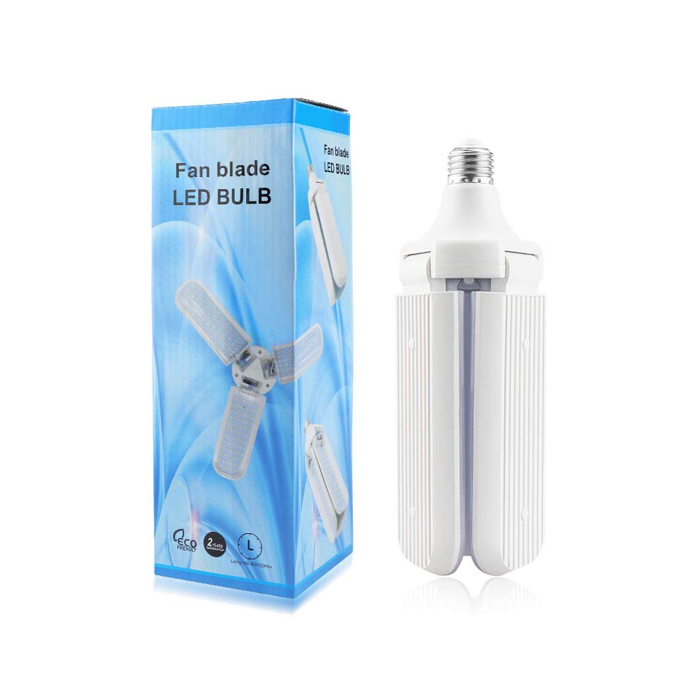 K JINGKELAI 45W LED Bulbs Super Brighter 45W Ceiling Fans led Bulb Lamps Foldable Household 3 Blades LED Light Bulbs,90 Angle Adjustable,E27 Medium
