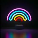 Miaro Rainbow Neon Sign, Cute Good Luck Rainbow Night Light, Battery Operated Wall Decor Lamp for Girls, Chistmas,Birthday Party,Wedding, Kids Room