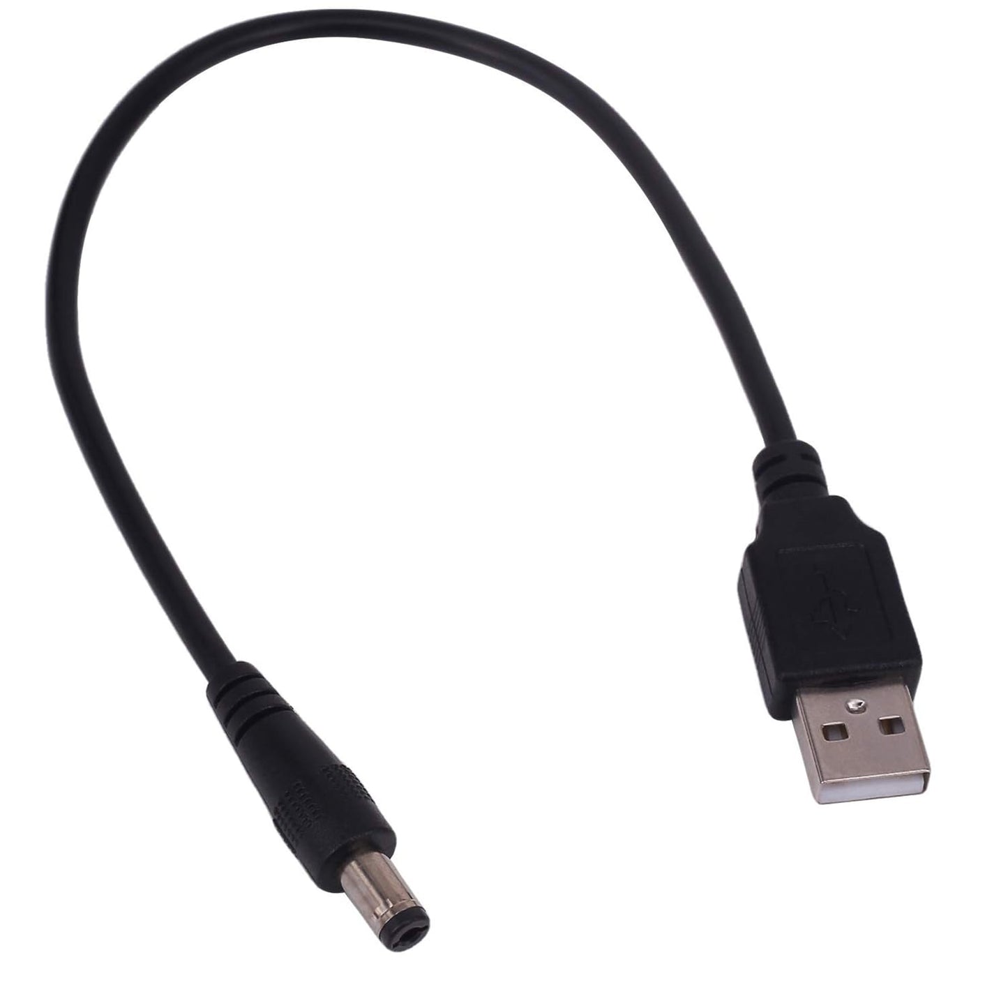 RUITEXUN USB to DC 5.5mm Cable 50cm, USB-A Type Male to DC5.5mm x 2.1mm Power Plug Connector 5V Power Charging Adapter
