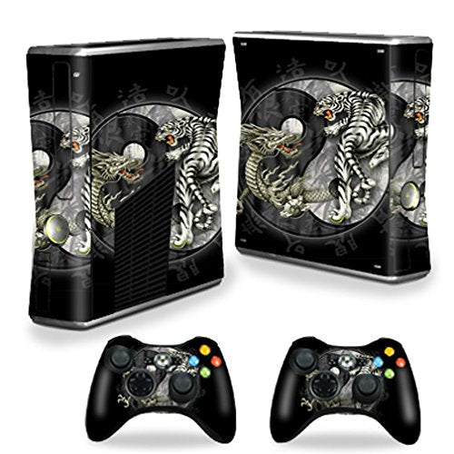 MightySkins Skin Compatible with Microsoft Xbox 360 S Slim + 2 Controller Skins wrap Sticker Skins Yin and Yang